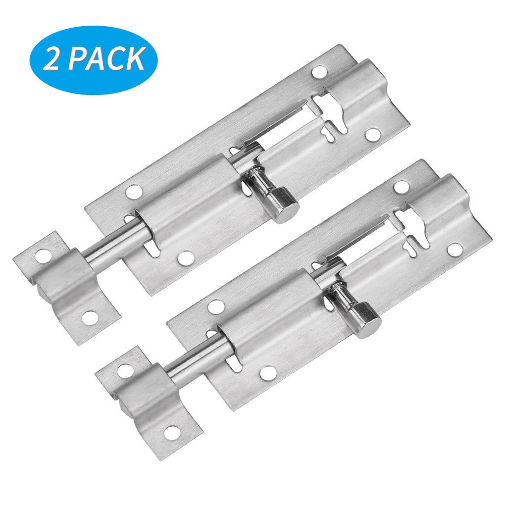 3-Inch Door Security Slide Lock with Barrel and 12 Screws for Enhanced Safety
