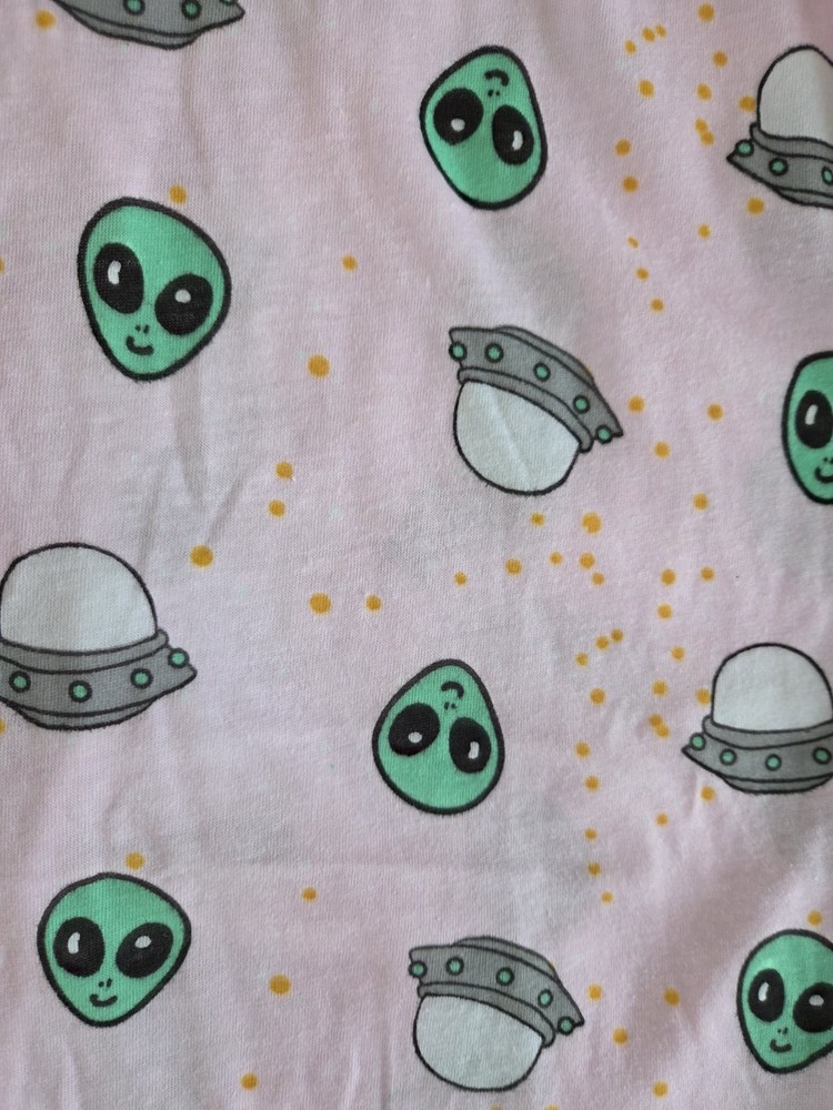 LARGE Aliens/Space ship Design Pink Knit Pajama/lounge Pants Bnwt