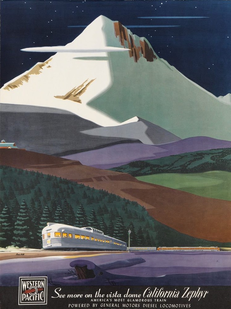 California Zephyr Vintage American Railroad Travel Giclee Canvas Print 18x24
