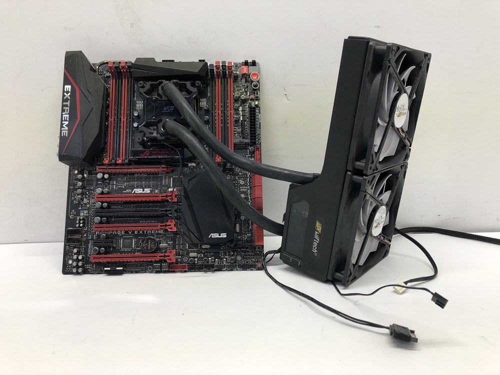 Cpu/Mobo/Aio Bundle Lot, Asus Rog Rampage V Extreme, Intel I7 5930K, Swiftech