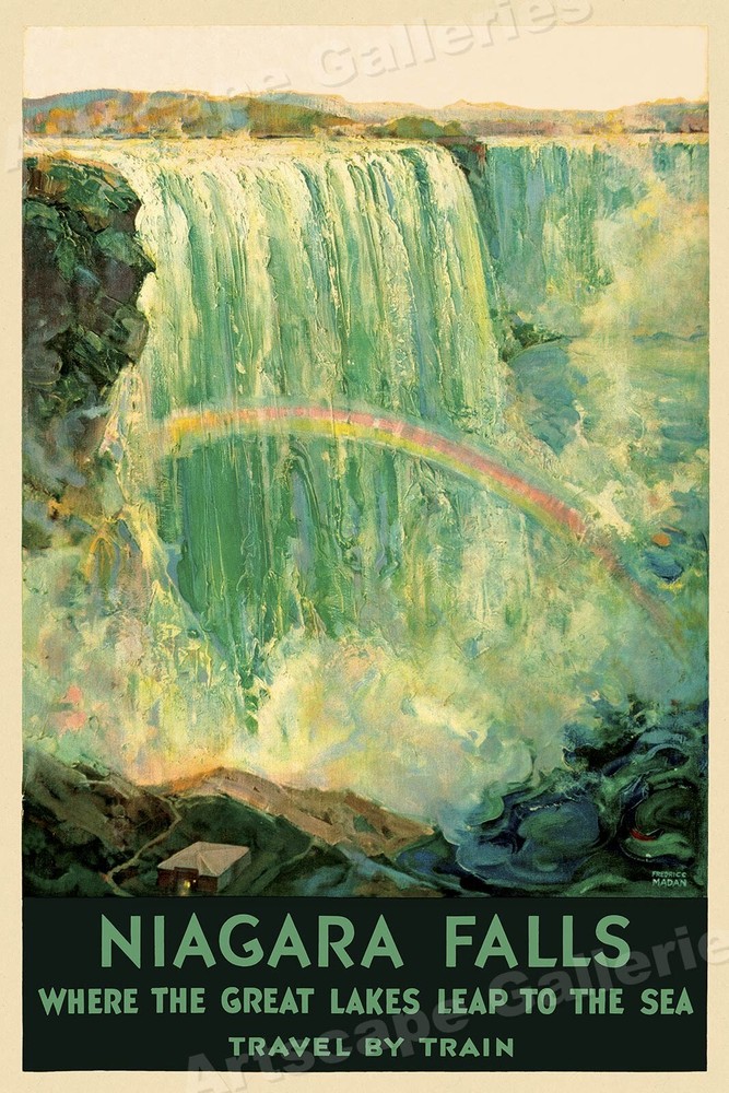 1920s Niagara Falls New York Vintage Style Travel Poster  - 16x24
