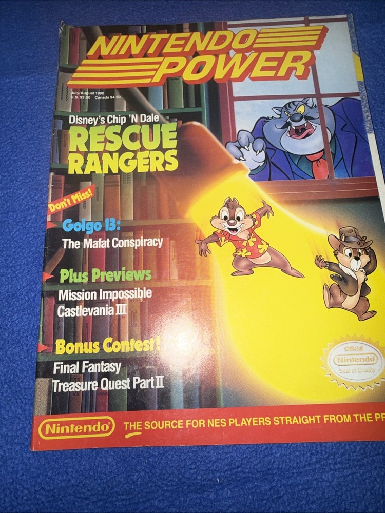 Nintendo Power Magazine (July/August 1990) W/Poster Rescue Rangers Players Poll