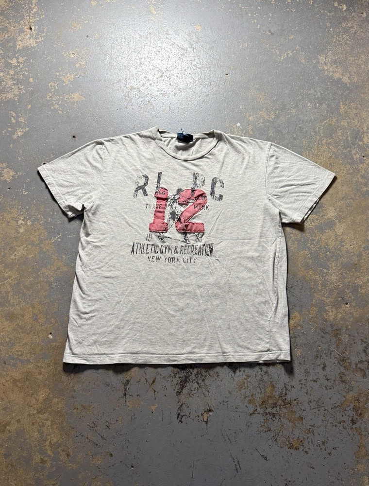 Vintage Polo Ralph Lauren Y2K Gray Graphic Shirt-Size Medium