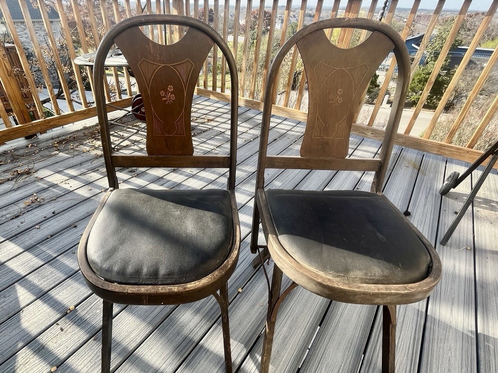 Antique Solid Kumfort Folding Chairs – Louis Rastetter & Sons (Set Of 2)