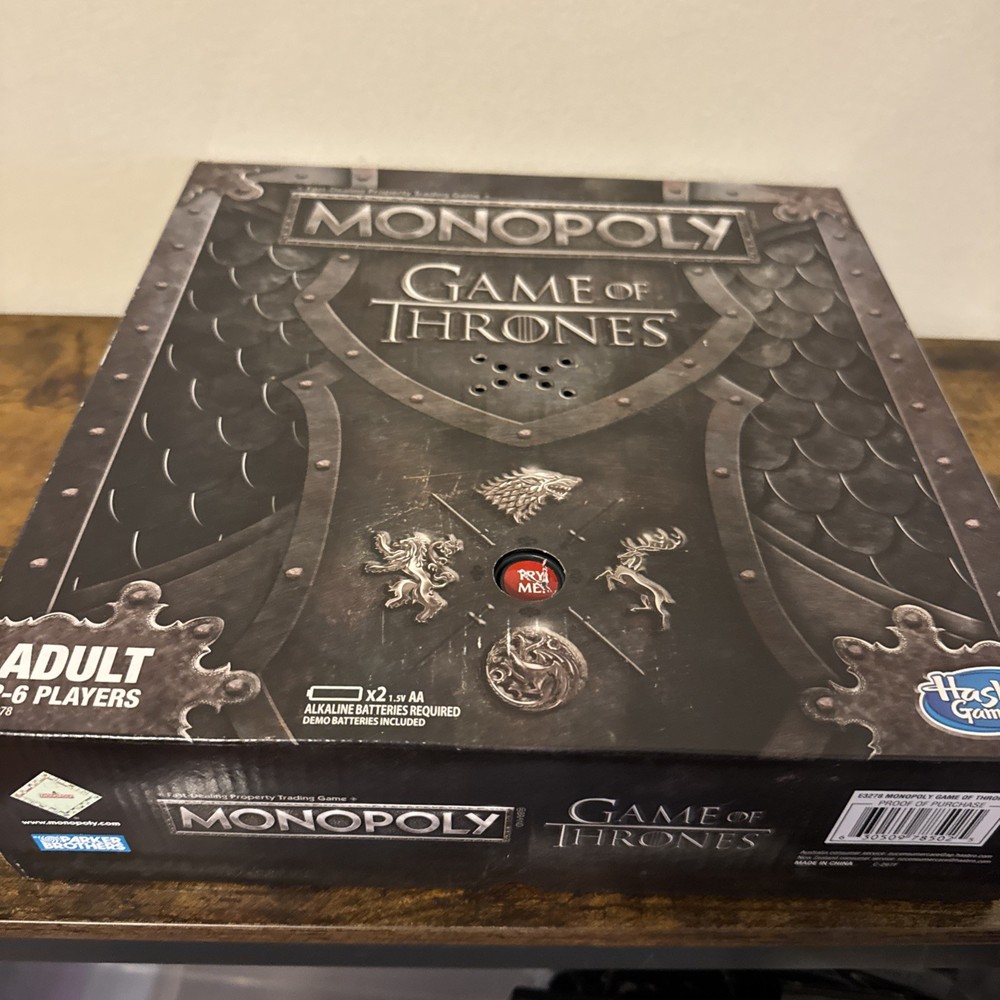 Monopoly Game Of Thrones Edition Board Game 2018 W/Sound Effects Complete  Works