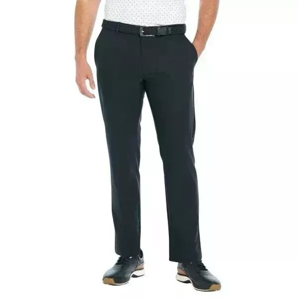 Greg Norman Men’s Performance Flex Waistband Snap Button Pants, Black, 30x30