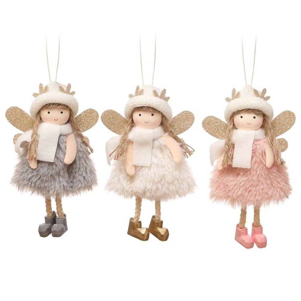 Artistic Christmas Tree Ornament Representing a Cute Plush Angel Theme