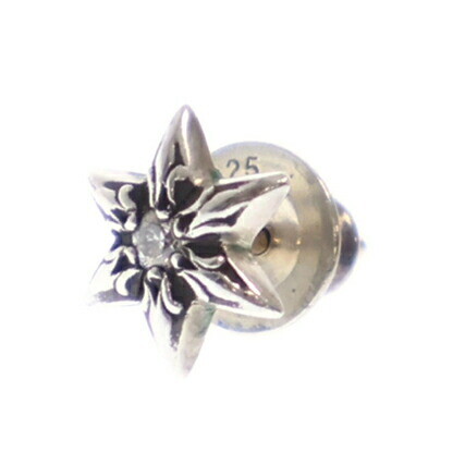Chrome Hearts Co Star Dmnd Stud 1 Diamond Silver Earrings ED144