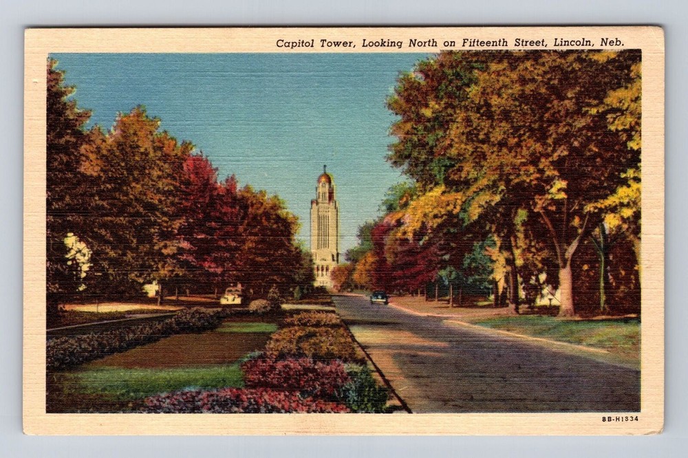 Lincoln NE-Nebraska, Capitol Tower, Antique, Vintage Souvenir Postcard