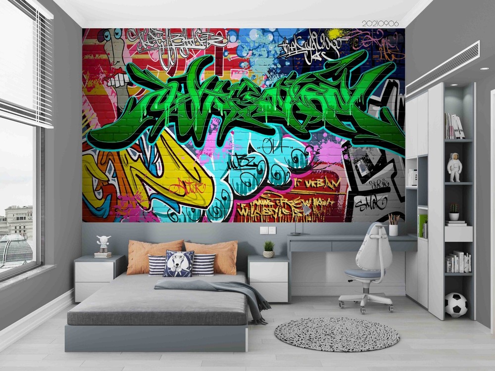 3D Abstract Color Graffiti Wall Murals Wallpaper Murals Wall Sticker