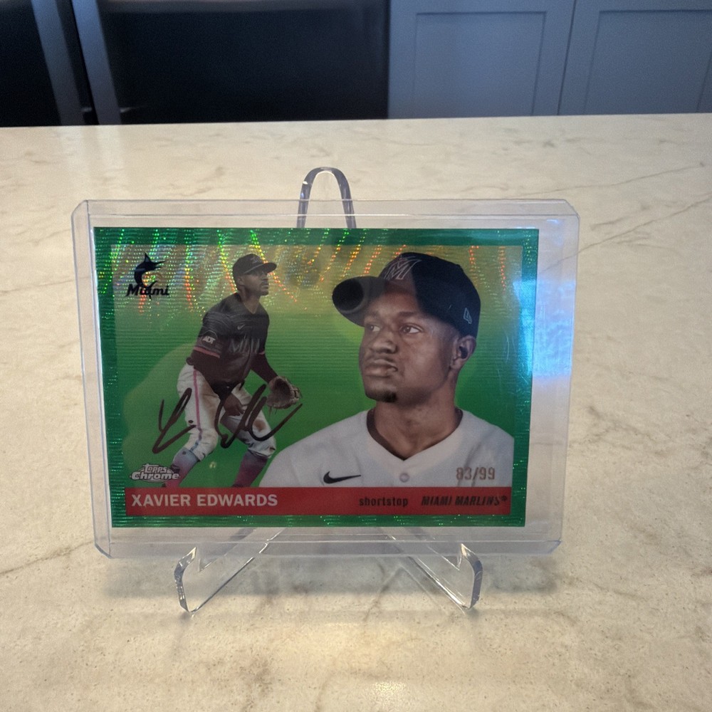 2025 Topps Chrome Platinum Xavier Edwards GREEN REFRACTOR /99 #88 Marlins SP
