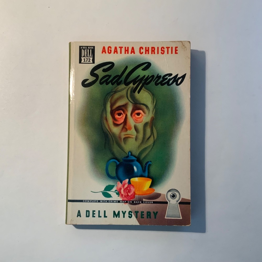 Sad Cypress by Agatha Christie 1947 Dell Mapback 172, 1st printing Very Good++