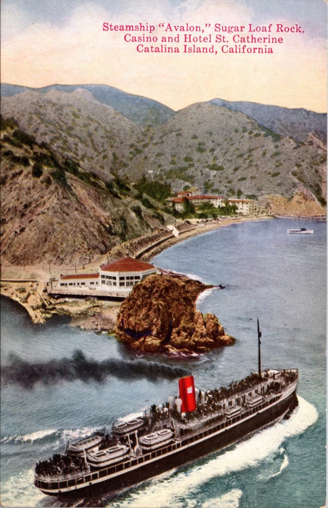 Steamship Avalon Casino and Hotel St Catherine Catalina Island Postcard