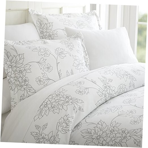 Soft gray twin duvet cover for hotel-style comfort