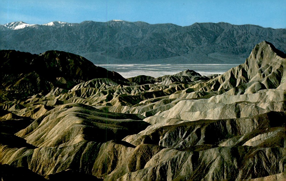 Zabriskie Point, Death Valley, National Monument, California, view, Postcard