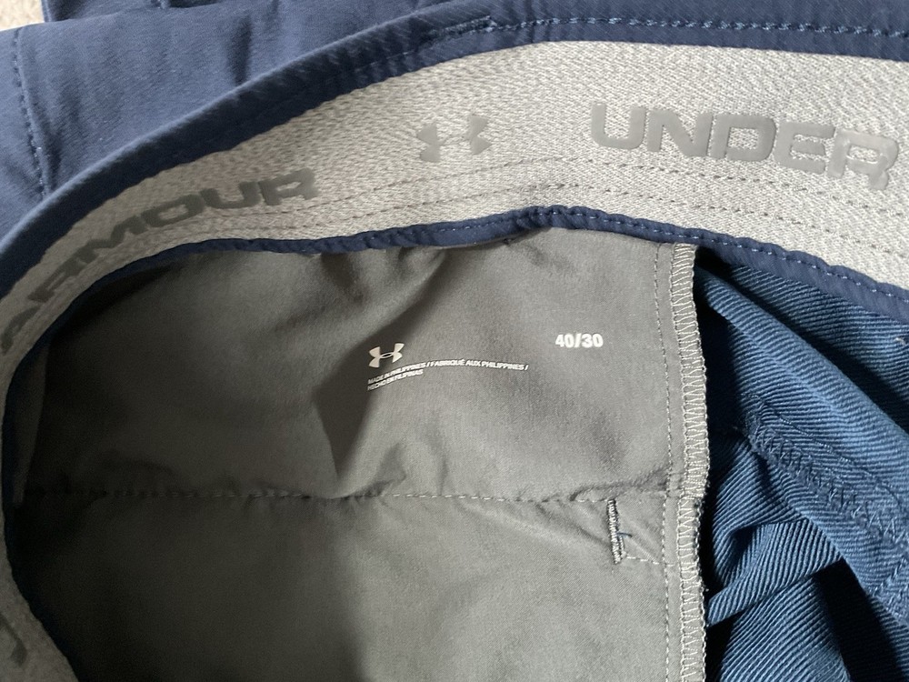 Men's Under Armour Navy Blue Straight Leg Stretch Chino Golf Pants 40 X 30
