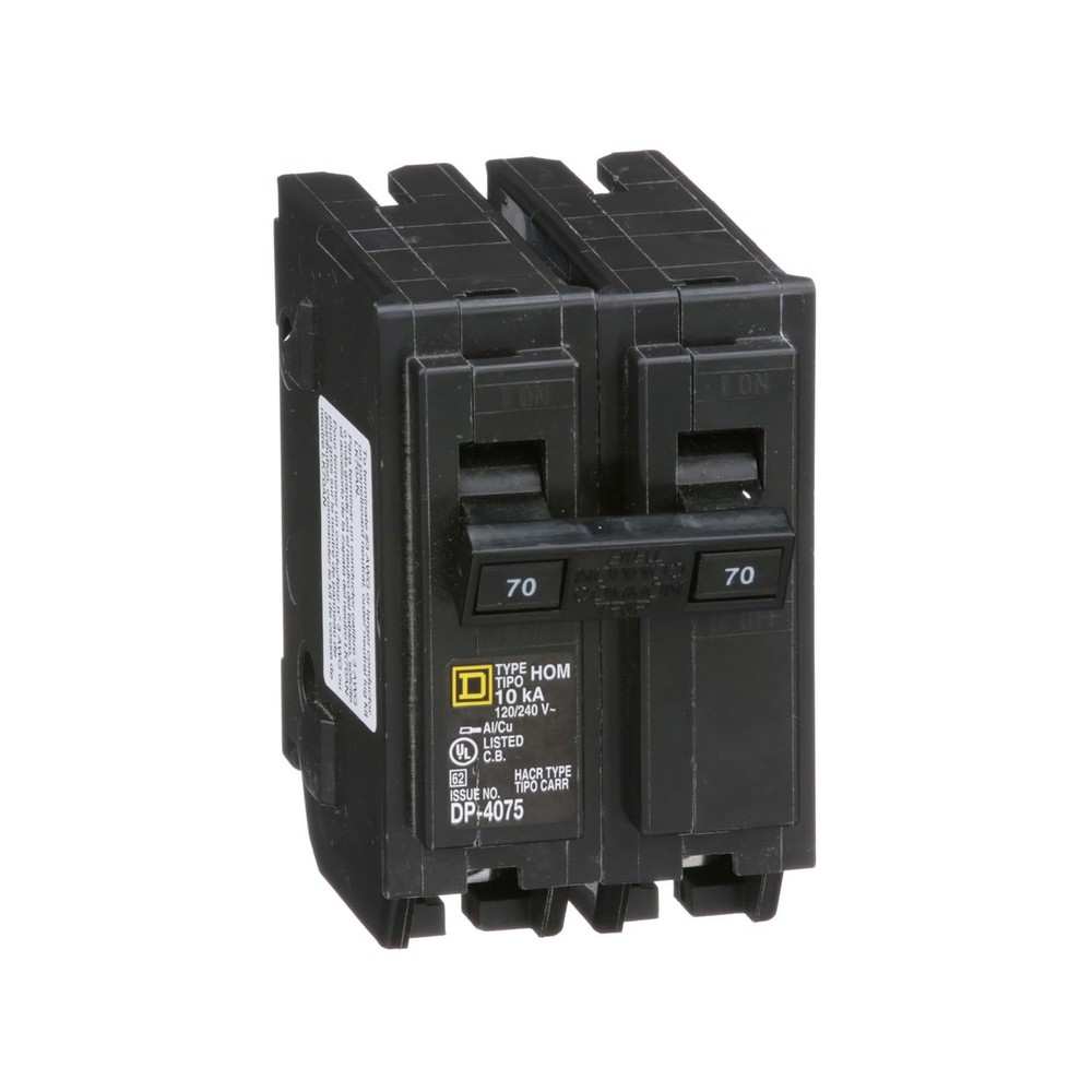 Square D by Schneider Electric Homeline 70 Amp Mini Circuit Breaker, 2 Pole, ...