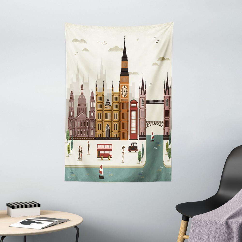 London Tapestry Travel Scenery Big Ben Print Wall Hanging Decor