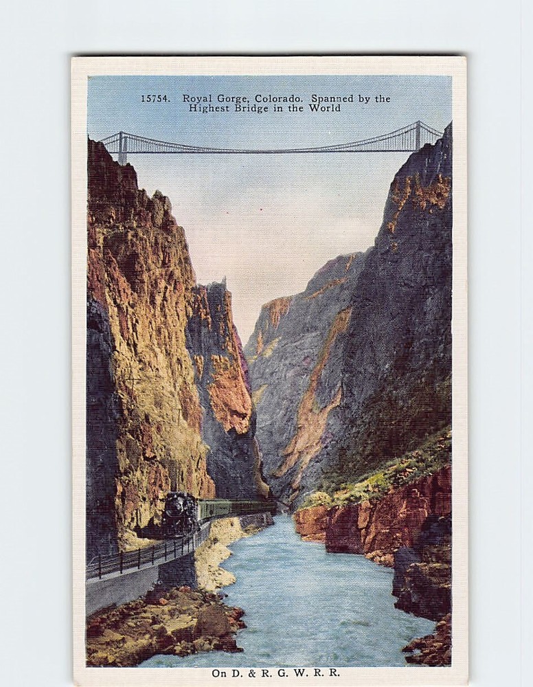 Postcard Royal Gorge Suspension Bridge Colorado USA