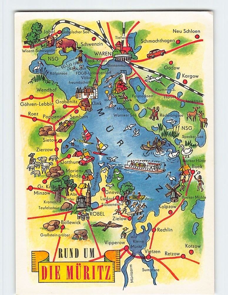 Postcard Rund Um Die Müritz Germany