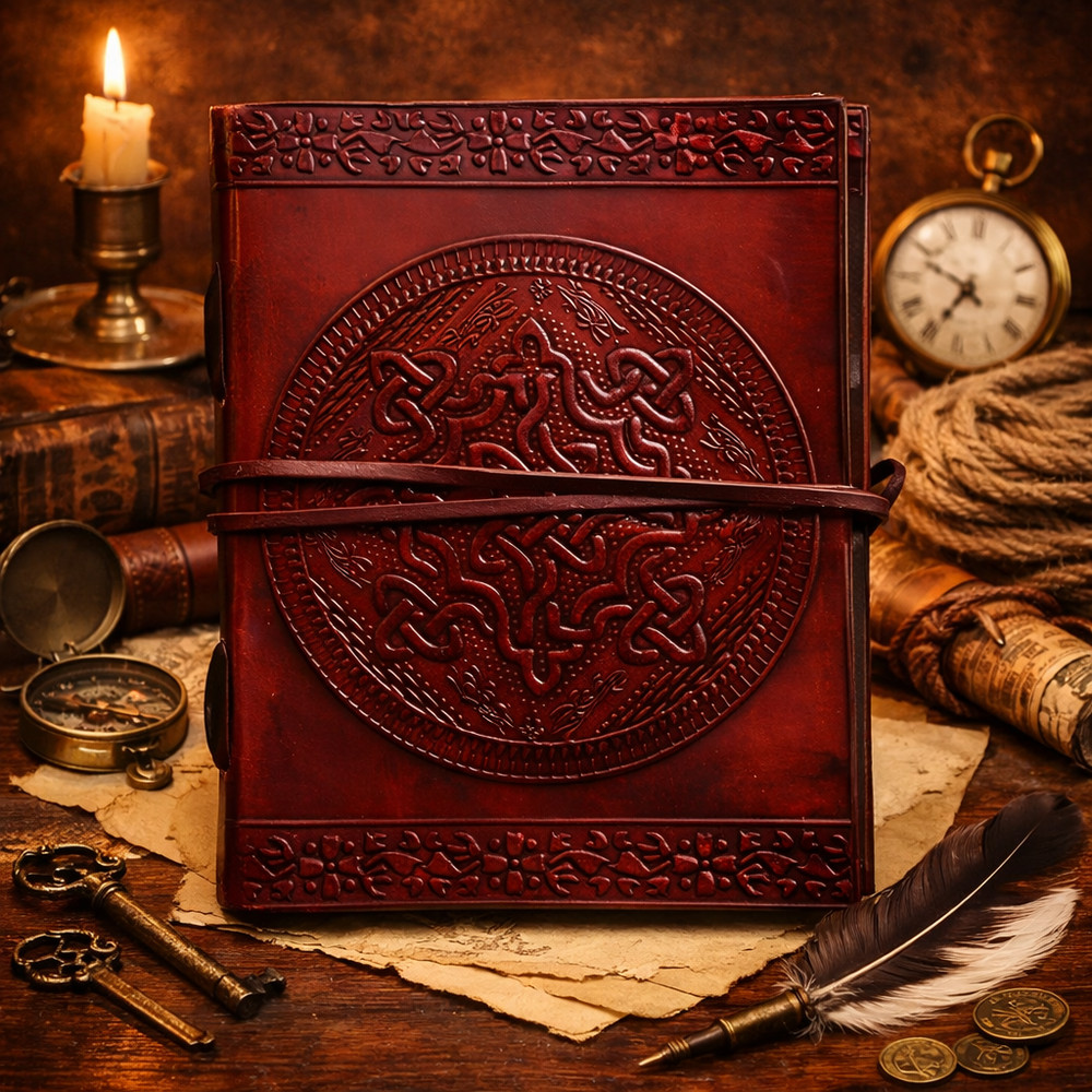 Leather Bound Journal 200Pages VintageAntique Notebook Diary Sketchbook5x7 Brown