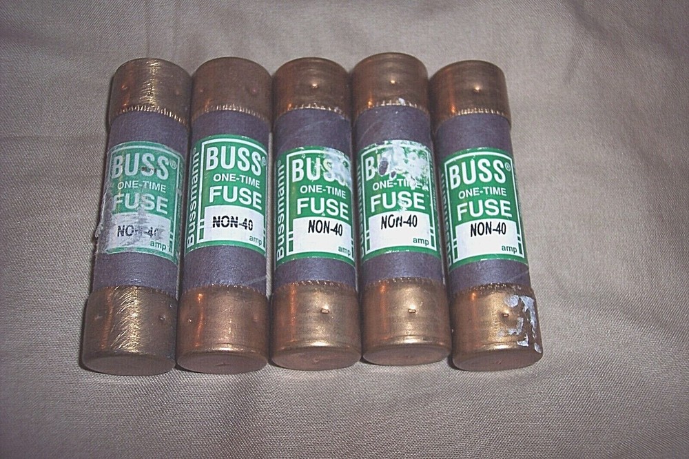 5 Bussmann Fuses NON-40  One Time Fuse 40 Amp Fuse Copper 250V Fuse Lot