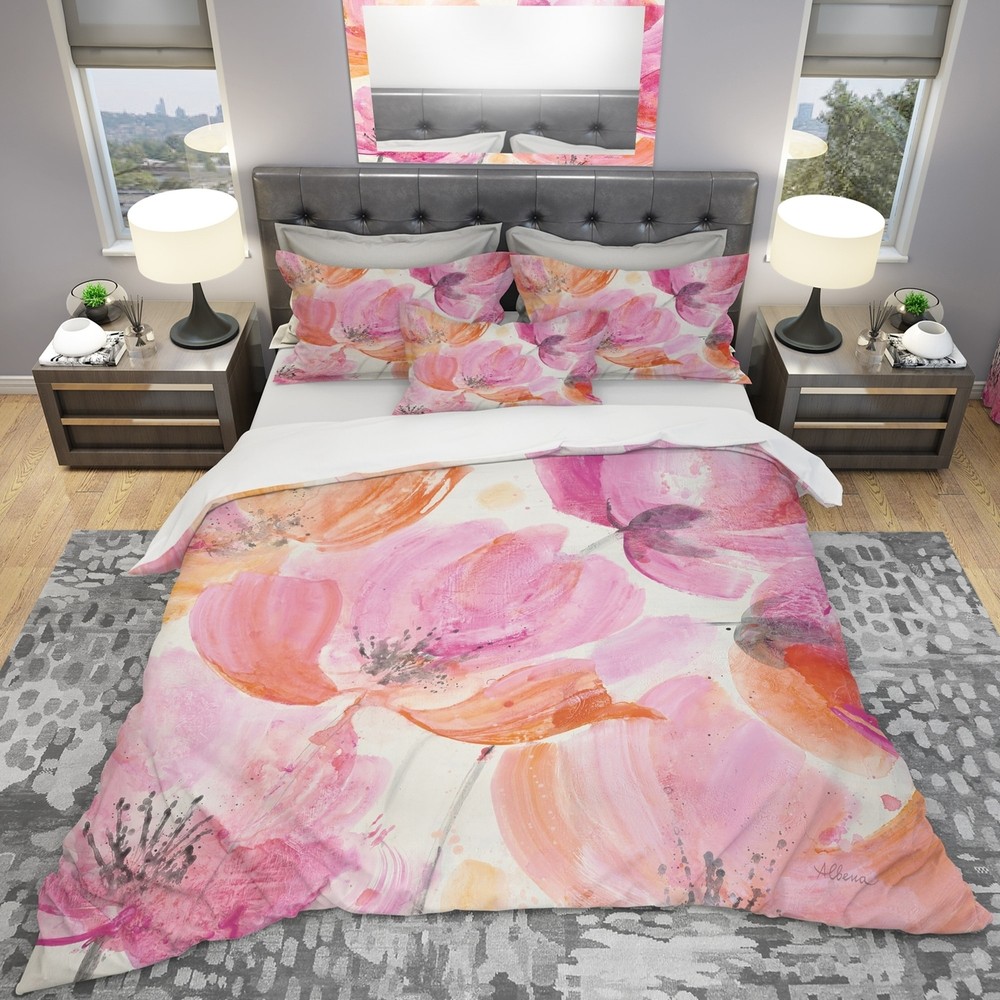 Designart 'Shabby Flower III' Shabby Bedding Set - Duvet