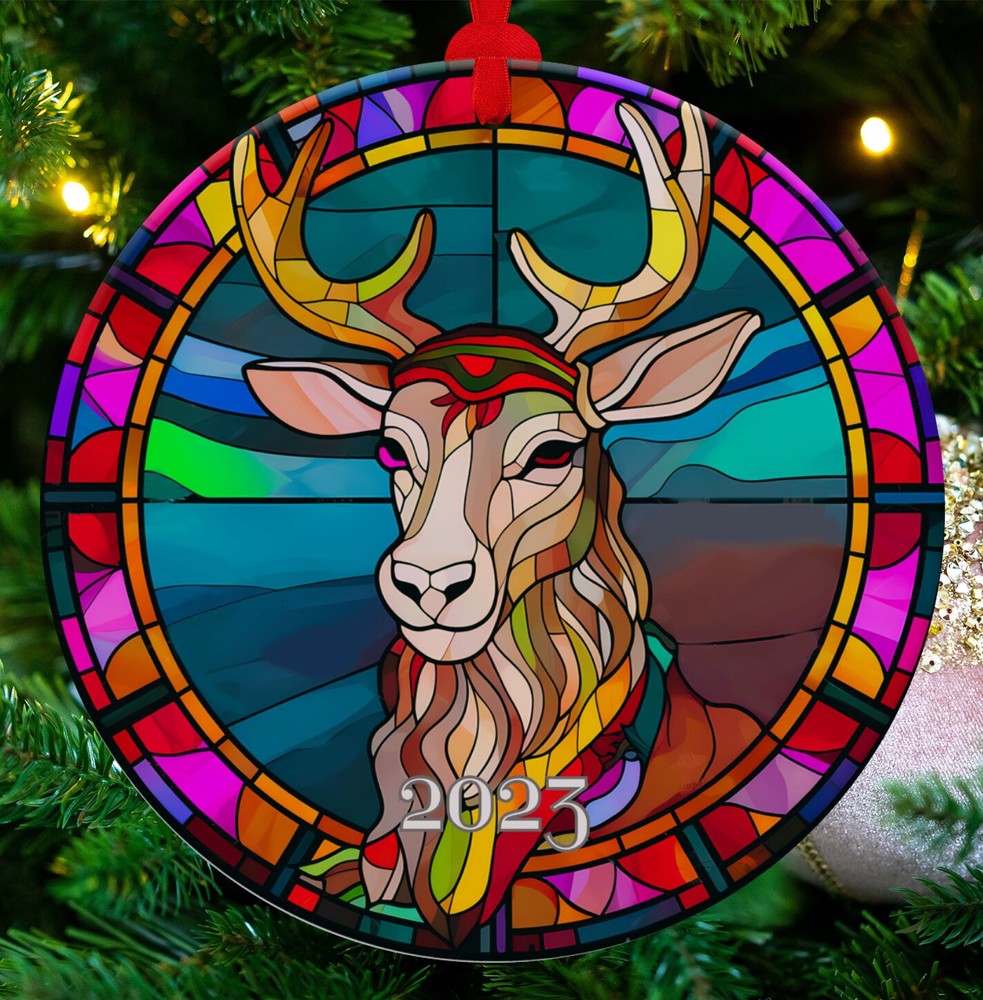 Ceramic Deer Ornament Reindeer Ornament Christmas Decoration Holiday Gift Idea