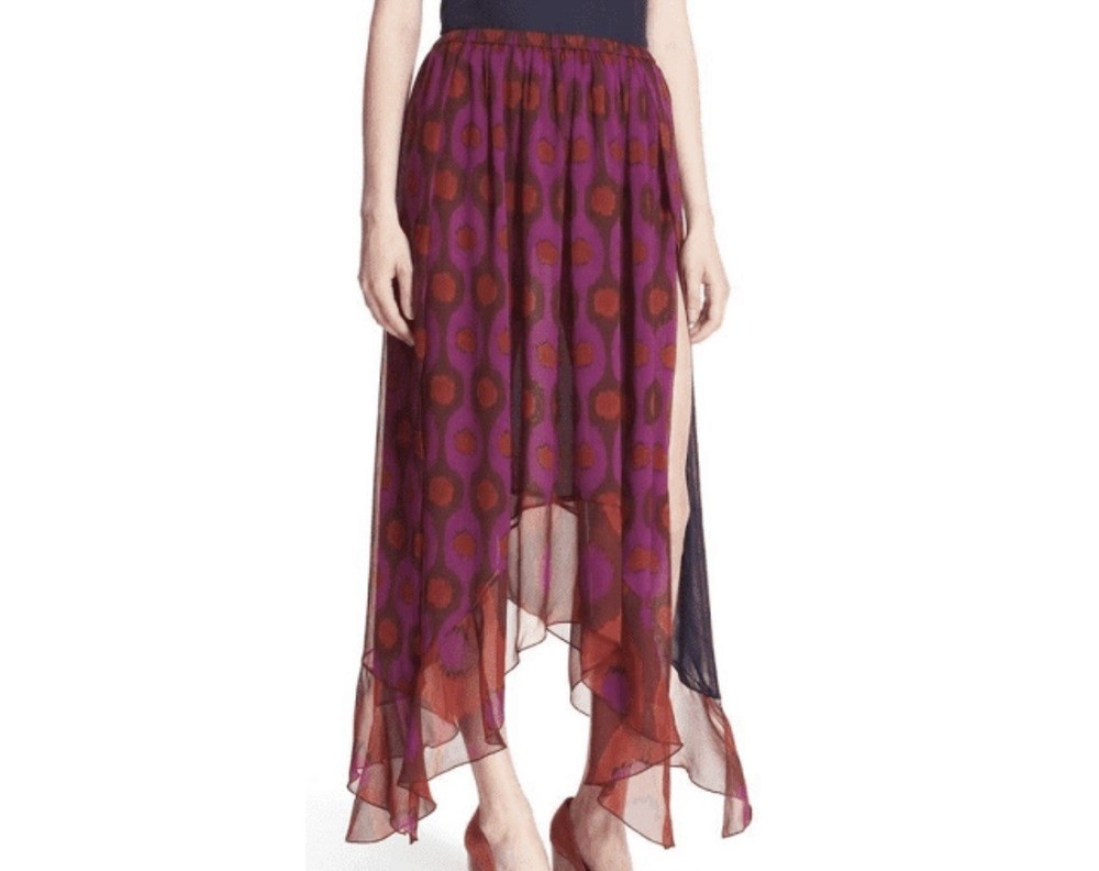 100% silk Diane von Furstenberg maxi skirt size large