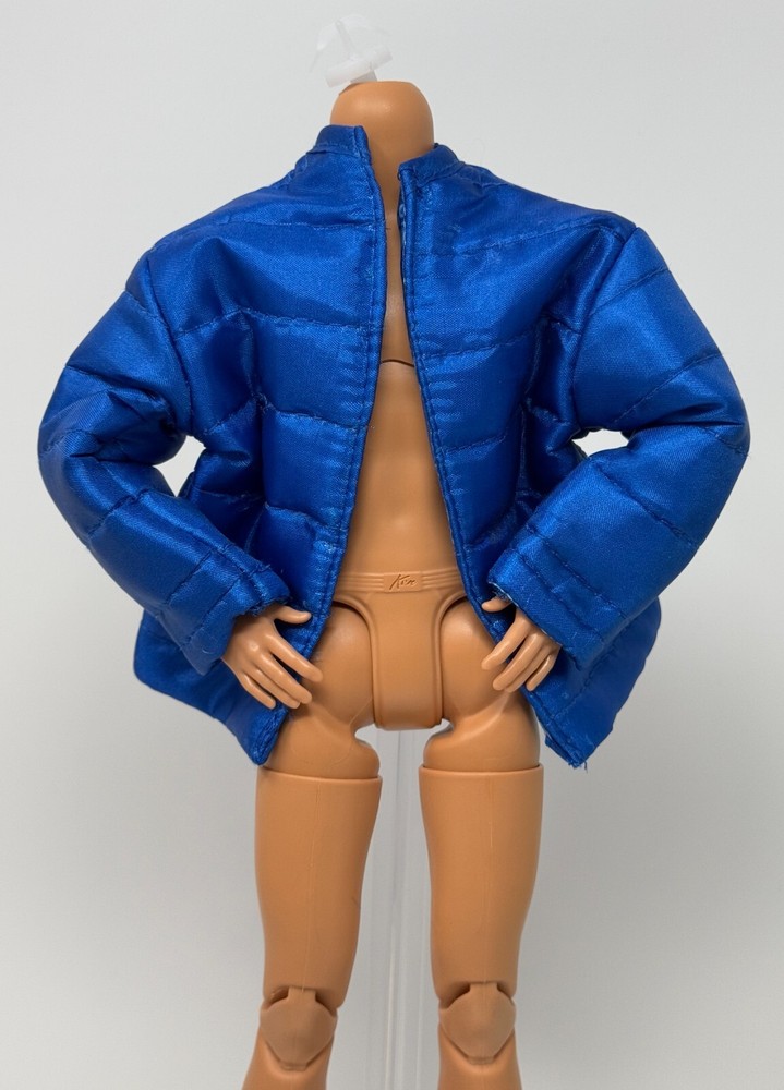 Barbie Made to Move Ken Doll Outfit Blue Quilted Puffer Coat Winter Ski Jacket