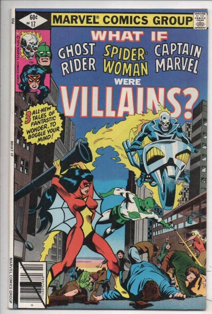 WHAT IF #17 VF/NM 1979 Ghost Rider Spider-Woman Captain Marvel Villain Twist