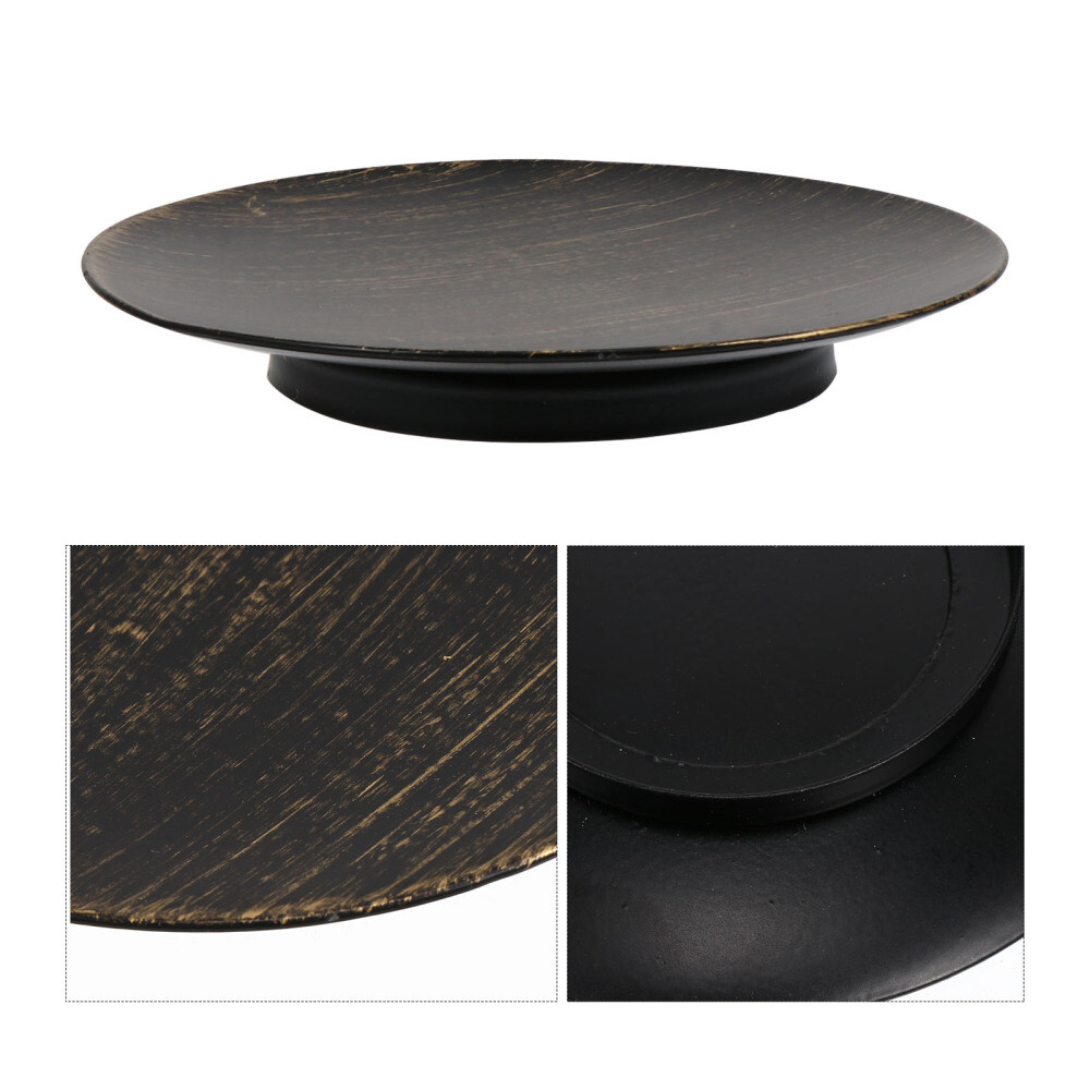 Container Candle Pedestal Steel Jewelry Plate Disc Holder Base