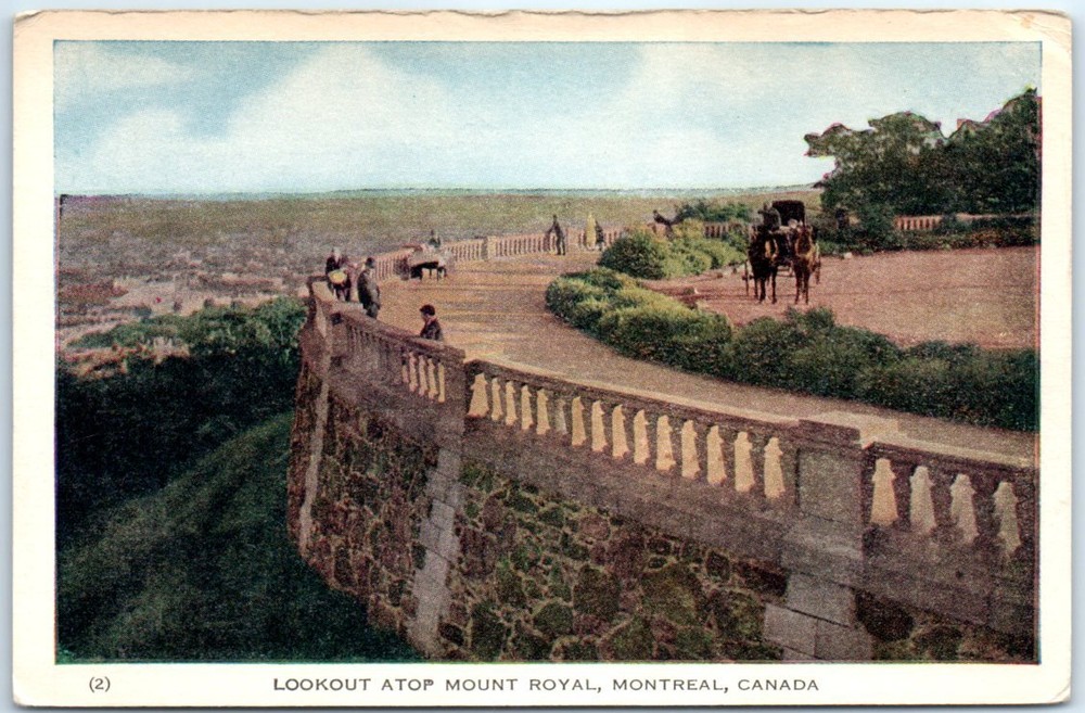 Postcard - Lookout Atop Mount Royal - Montreal, Canada