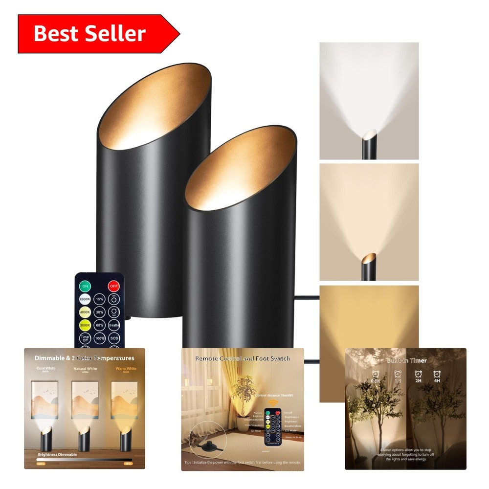 Dimmable 6000K LED Floor Can Lights - 3 Color Temperatures, Remote-Controlled