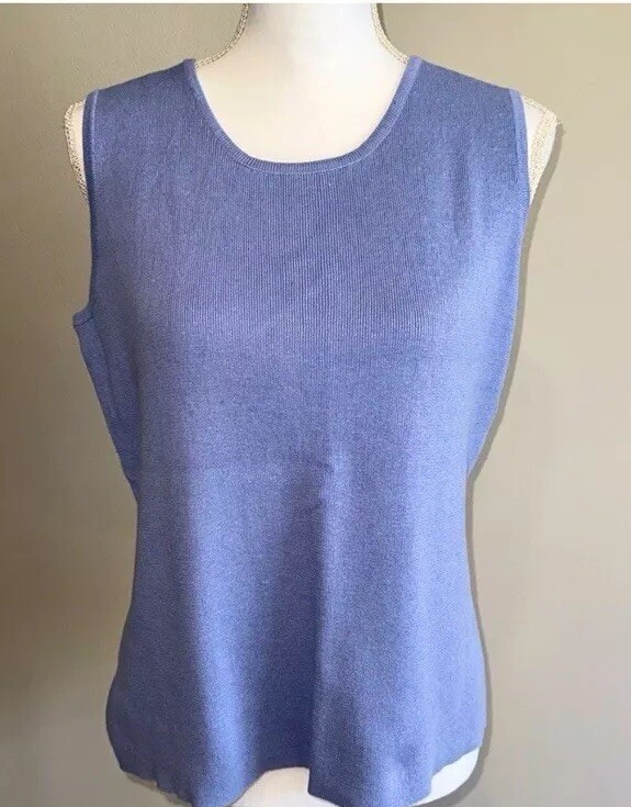 NWOT Women’s Modern Soul Sweater Tank Linen Cotton Periwinkle Blue Size Large