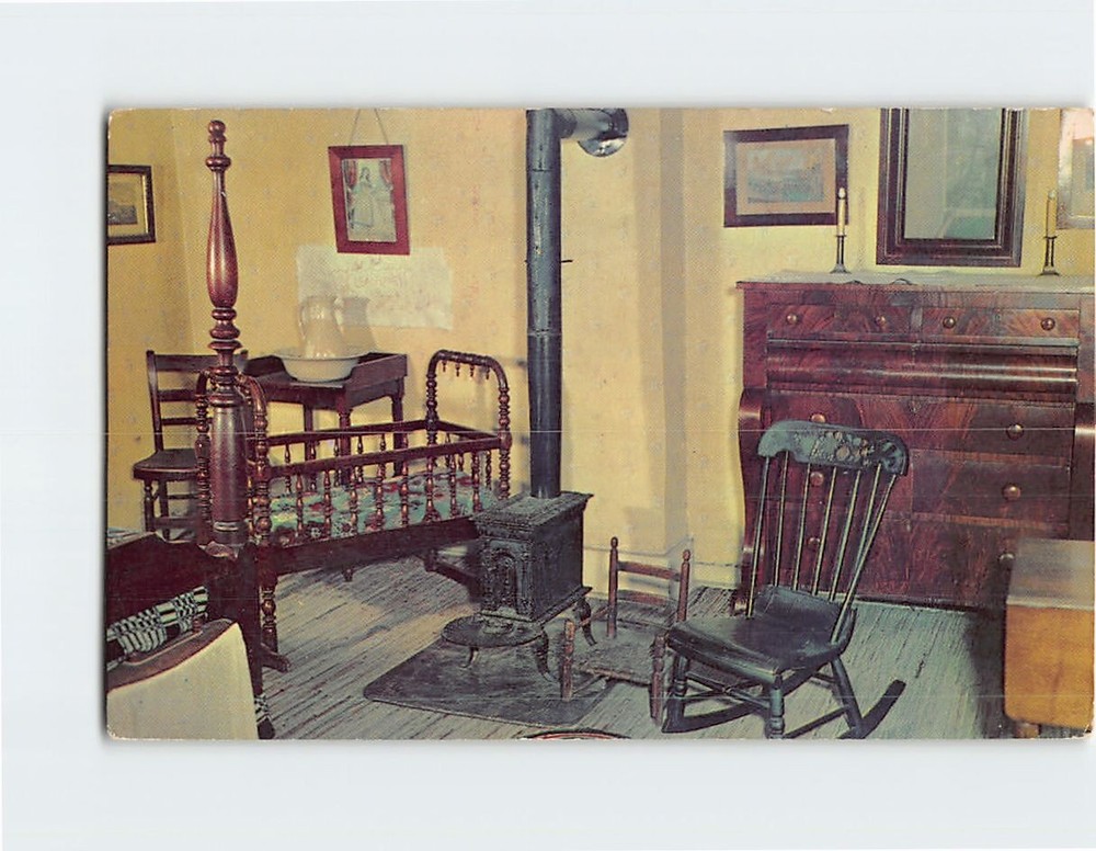 Postcard Aunt Polly's Room Mark Twain Home Hannibal Missouri USA
