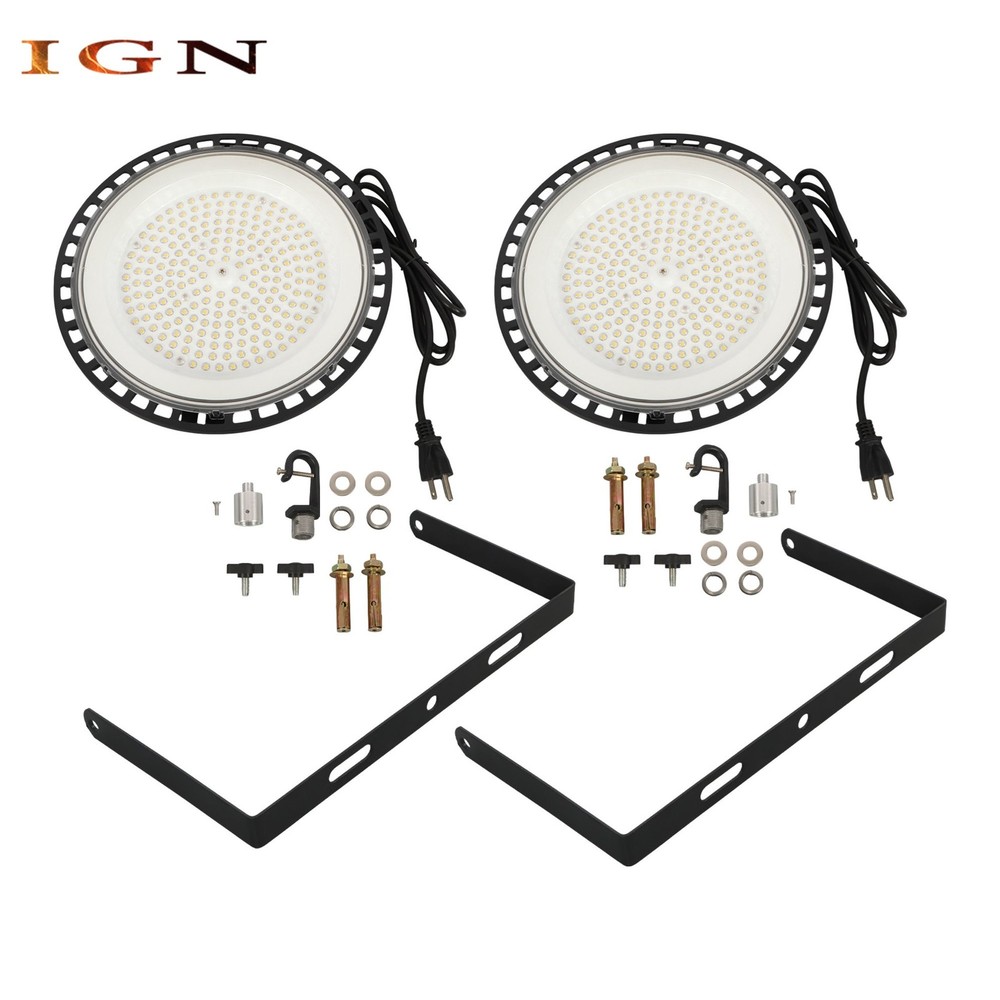 2Pcs 150W 5000K UFO Commercial Industrial LED High Bay Light Factory Shop Lights
