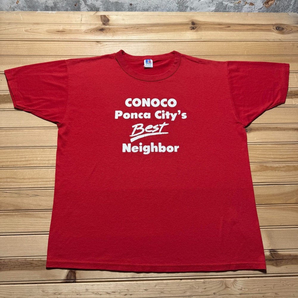 Vintage 80s Conoco Ponca City's Best Neighbor Promo T-Shirt USA Made - Size XL