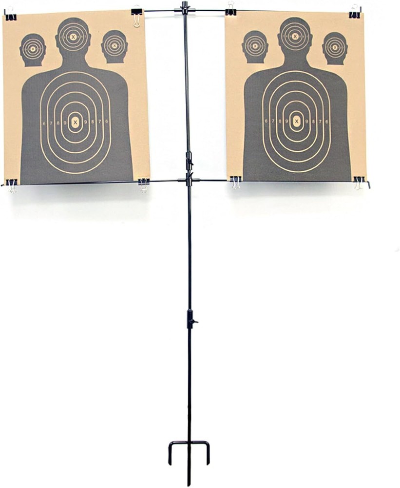 Shooting Target Stand - Adjustable Range Holder with 8pcs Metal black