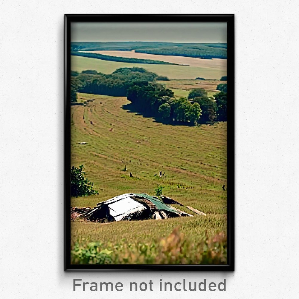 8-Bit Psychedelic Pixel Art Poster - Tattered Downland Trippy Game Print