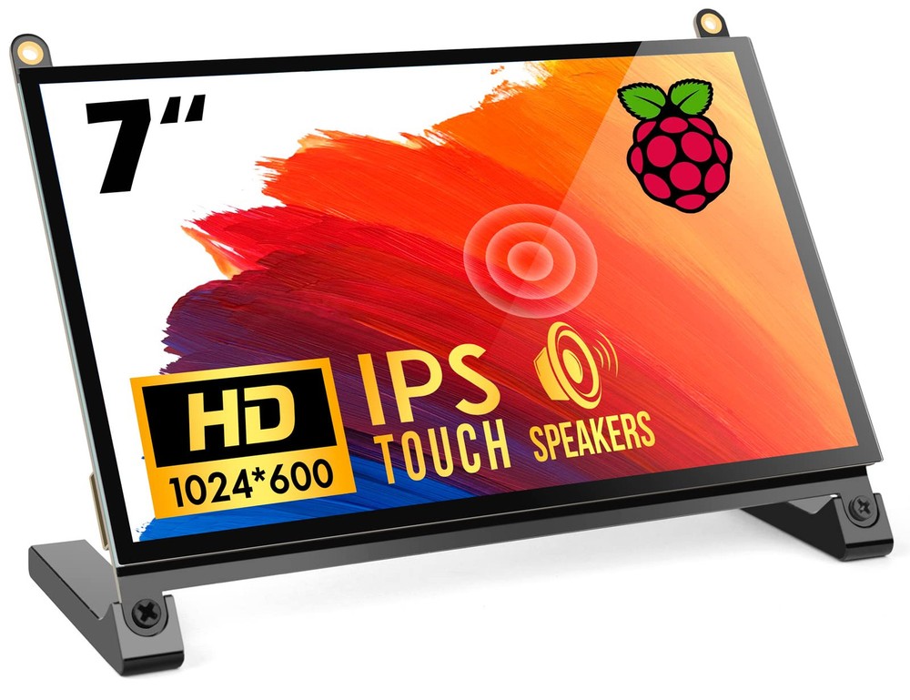 7’’ Raspberry Pi Screen, IPS1024×600,Responsive Smooth Touch,Dual Built-in Sp...