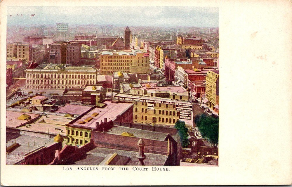 Dr Jim Stamps Postcard Los Angeles From Courthouse Undivided Back