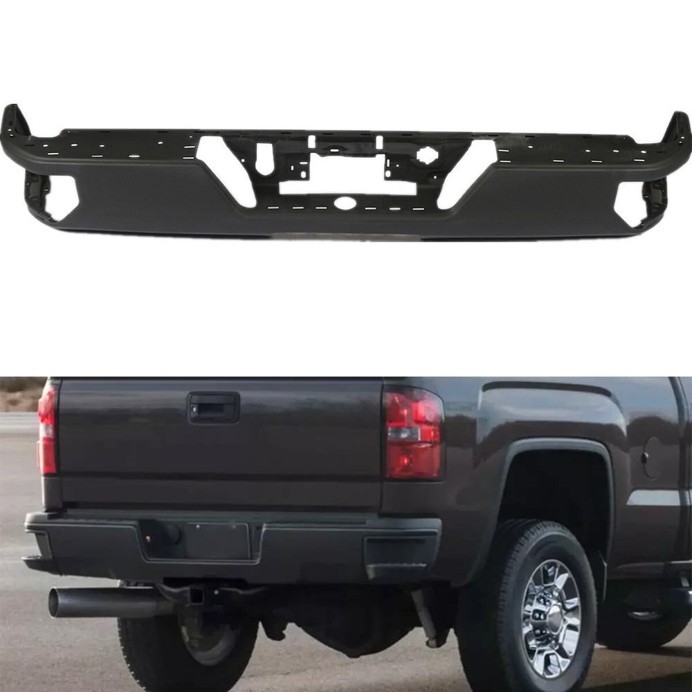 Rear Bumper Face Bar for 2019-2025 Chevy Silverado GMC Sierra w/o Sensor Holes