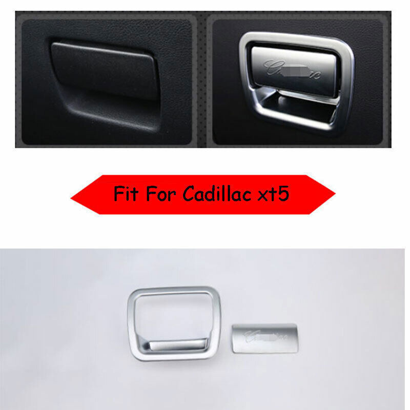 Co-Pilot Storage Box Handle Cover Trim ABS Matte Silver for Cadillac XT5 2016-2020