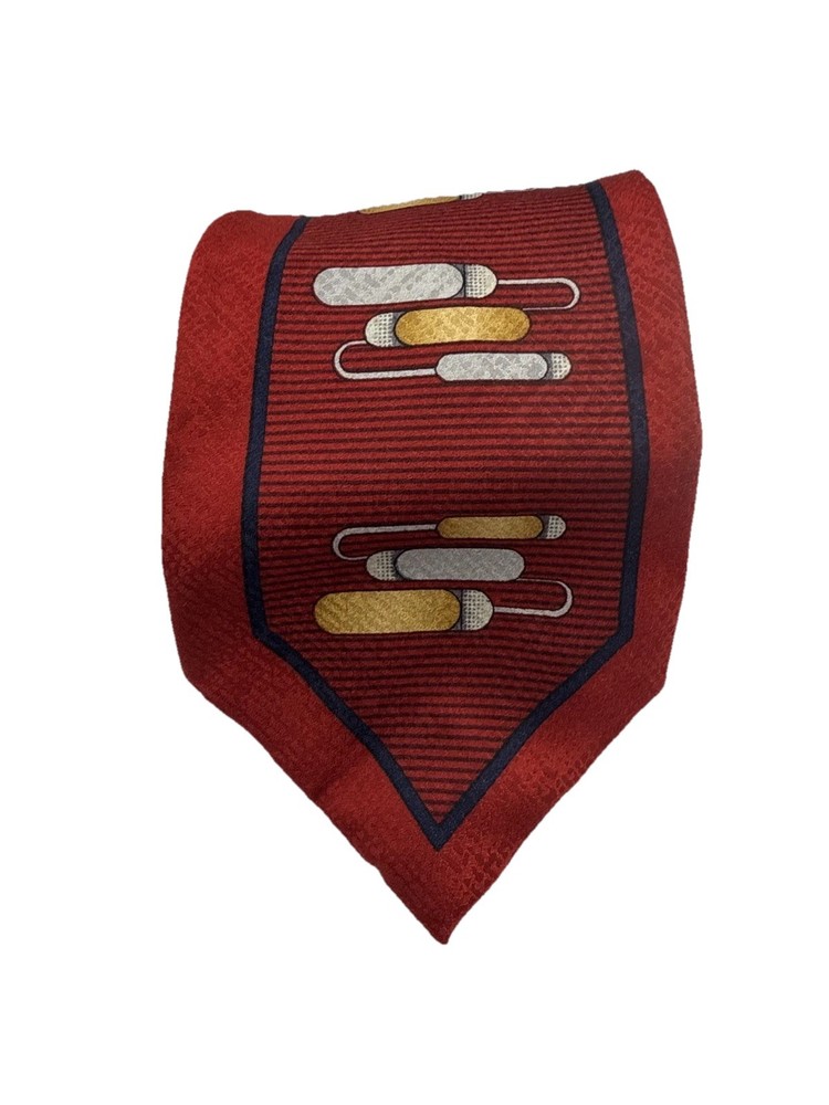 Carlos Devenezia Men’s Necktie 100% Silk Geometric Tie Roma Barcelona