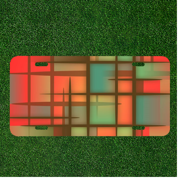 Custom Personalized Car License Plate with Vibrant Abstract Color Design