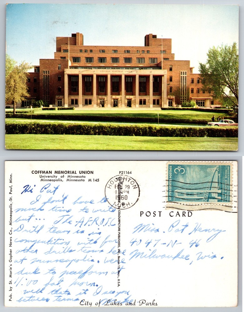 Coffman Memorial Union Minneapolis Minnesota Postcard