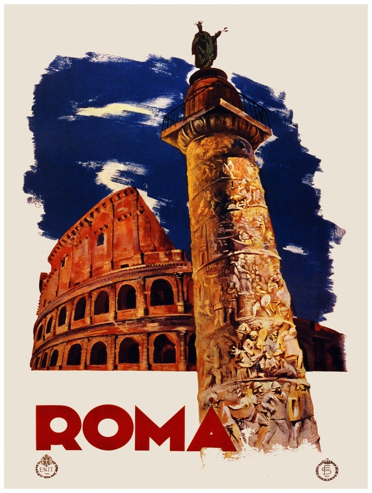 7711.Decoration Poster.Home Room wall interior design art.Roma Italy travel ad