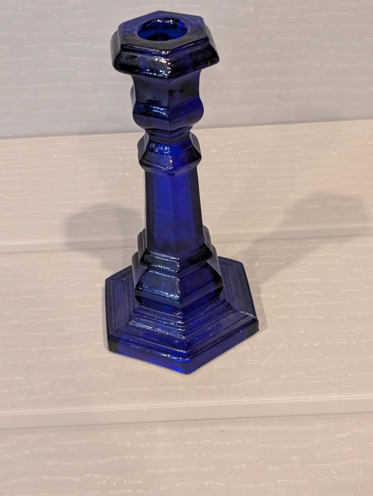 Cobalt Blue Glass Candlestick