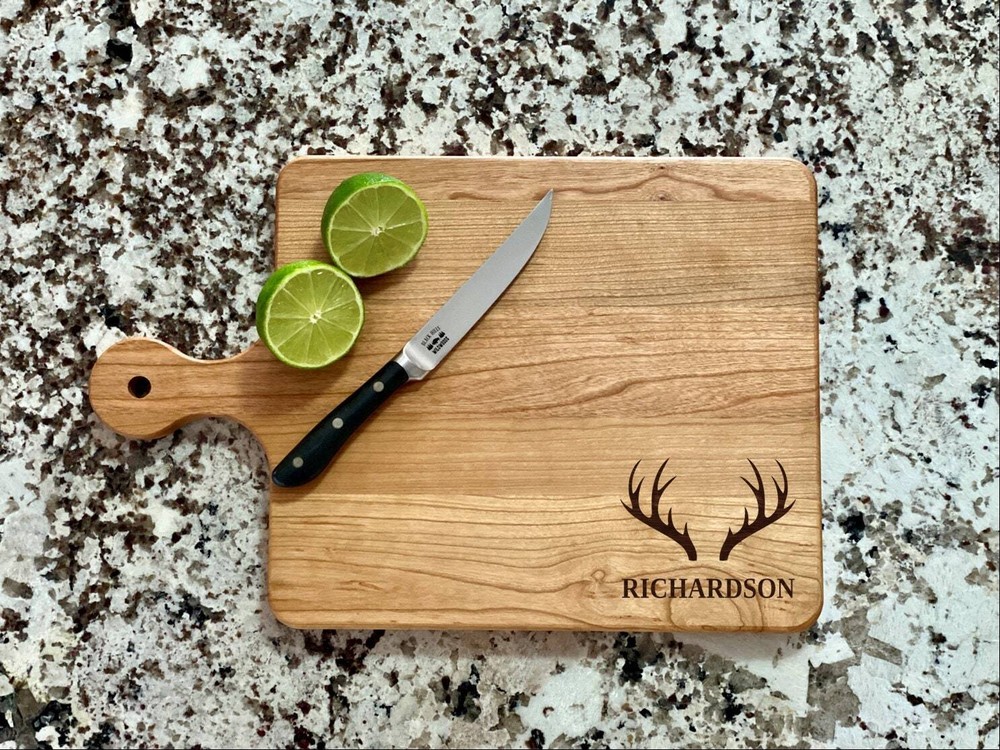Antlers Cutting Board | Wildlife Antler Charcuterie Board | Custom Serving Tray
